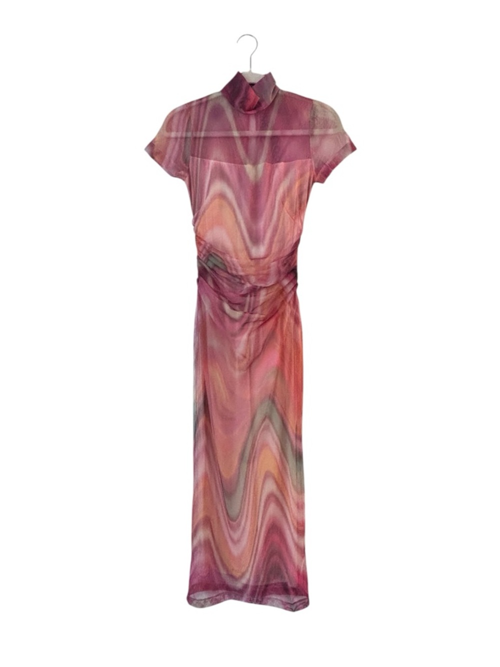 Amanda Uprichard Dominique Mesh Midi Dress Alabaster XS NWT - Picture 3 of 7